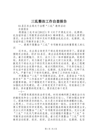 三乱整治工作自查报告_3