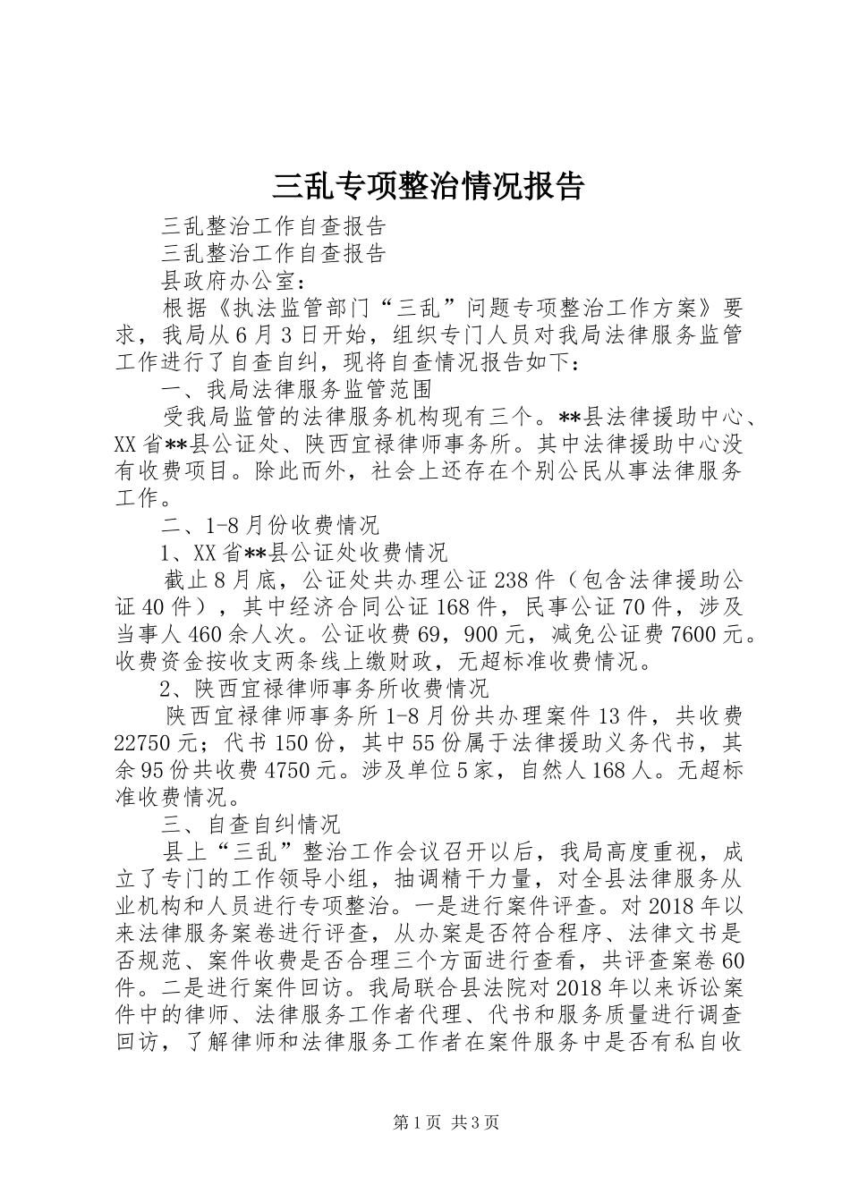 三乱专项整治情况报告_3_第1页