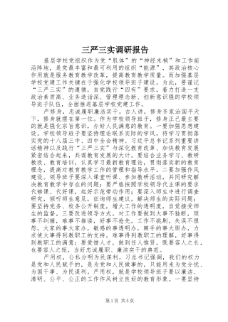 三严三实调研报告