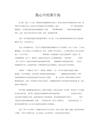 我心中的那片海
