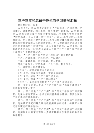 三严三实和忠诚干净担当学习情况汇报