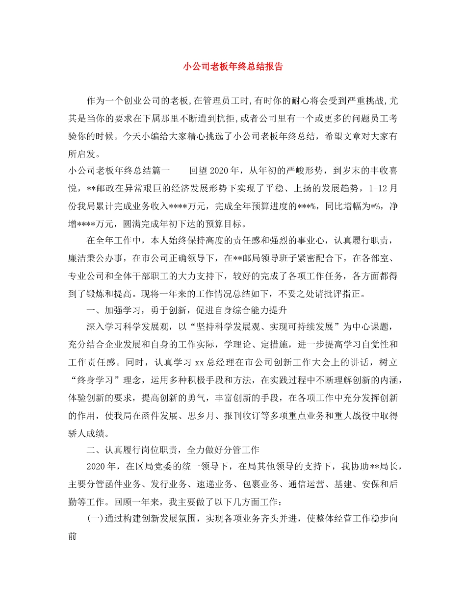 小公司老板年终总结报告 _第1页