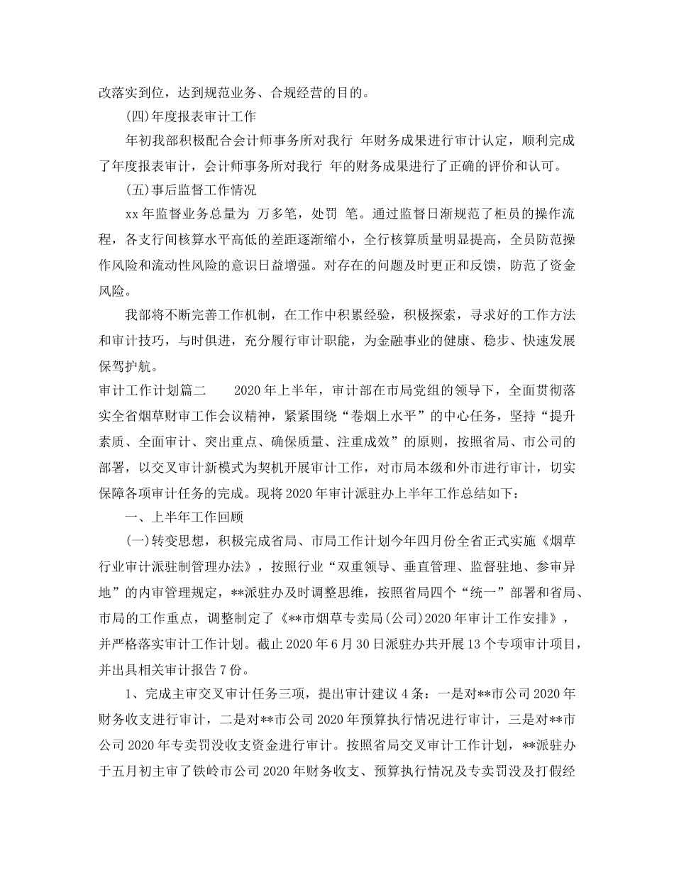 审计总体工作计划表 _第3页