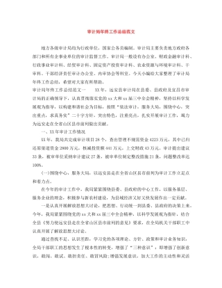 审计局年终工作总结范文 