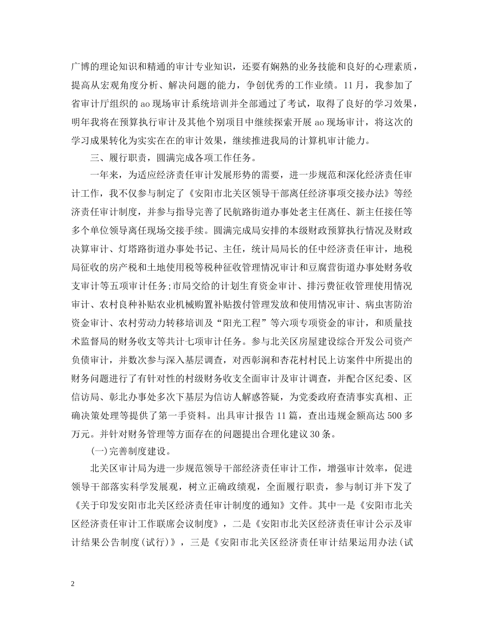 审计人员年度工作总结2 _第2页