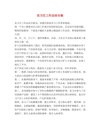 实习生工作总结合集 