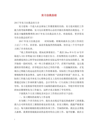 实习自我总结2 