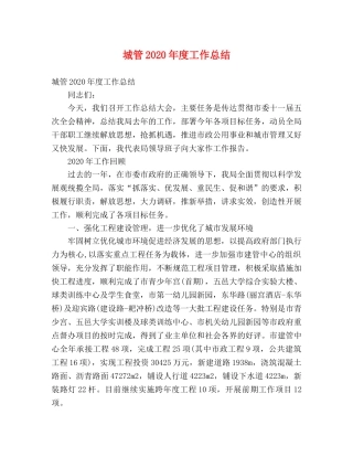 城管2020年度工作总结 (2) 