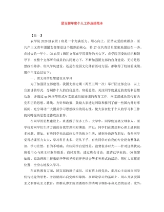 团支部年度个人工作总结范本 