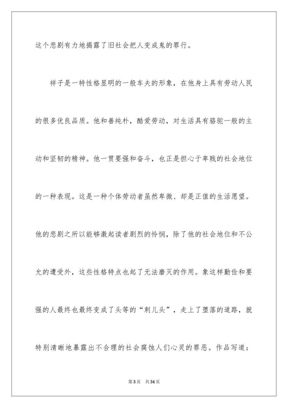 2024《骆驼祥子》读后感_39_第3页