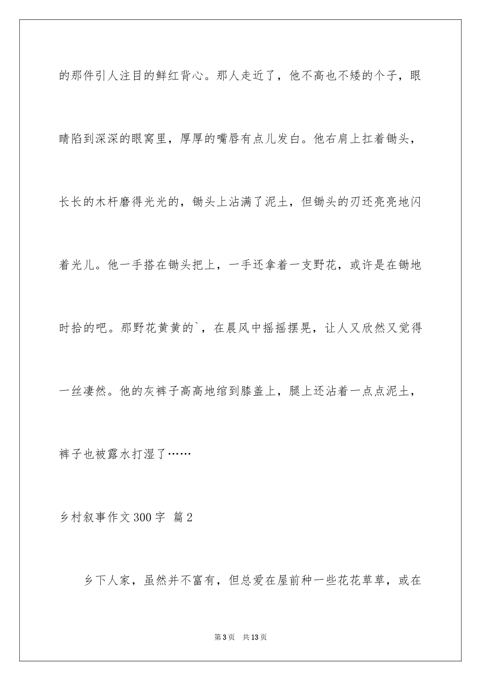 2024乡村叙事作文300字_4_第3页