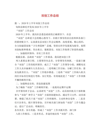 双创工作总结 