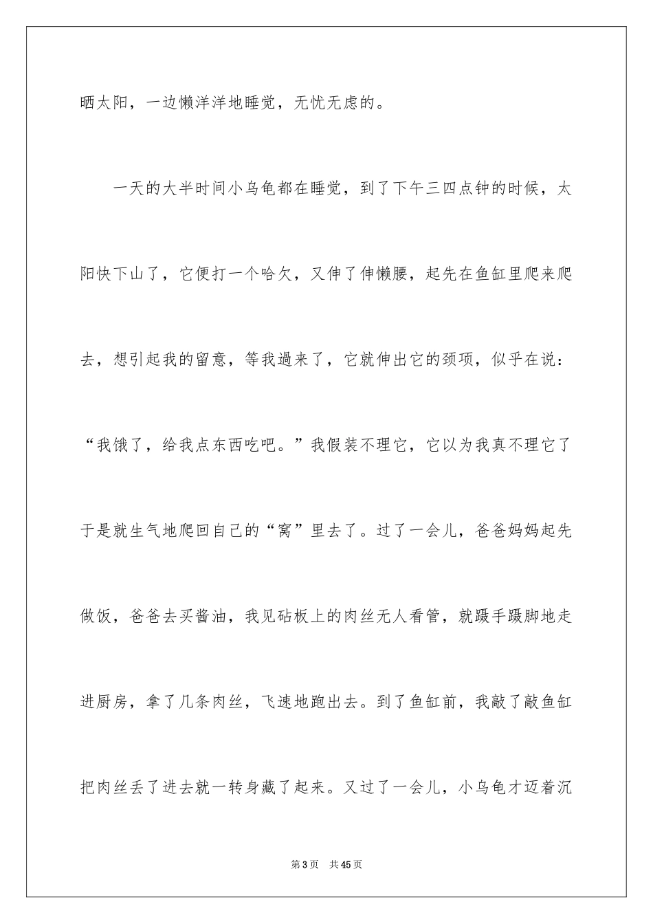2024乌龟小学作文_8_第3页