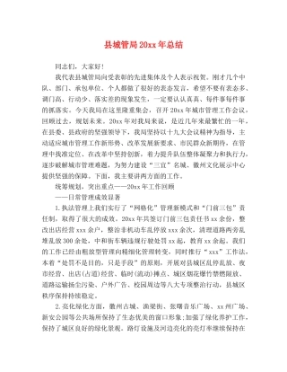 县城管局20xx年总结 