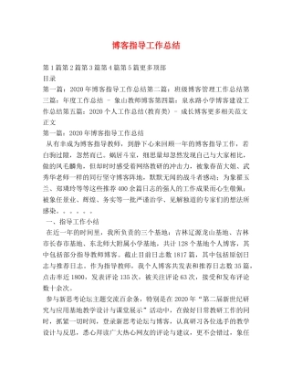 博客指导工作总结 