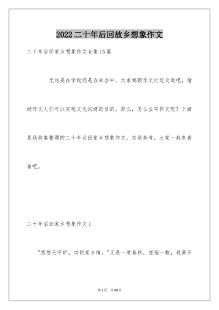 2024二十年后回故乡想象作文_11