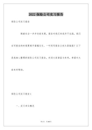 2024保险公司实习报告_1