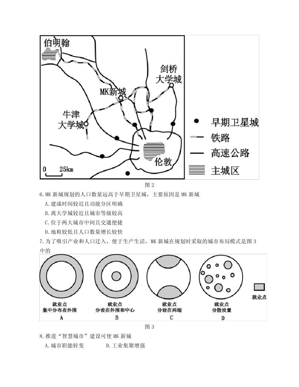 2021年福建省普通高中学业水平选择性考试——地理试题 _第3页