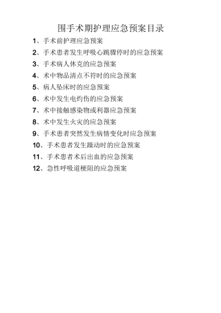 围手术期护理应急预案