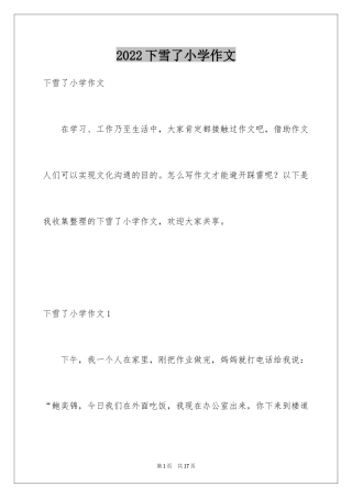 2024下雪了小学作文_4