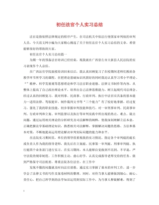 初任法官个人实习总结 
