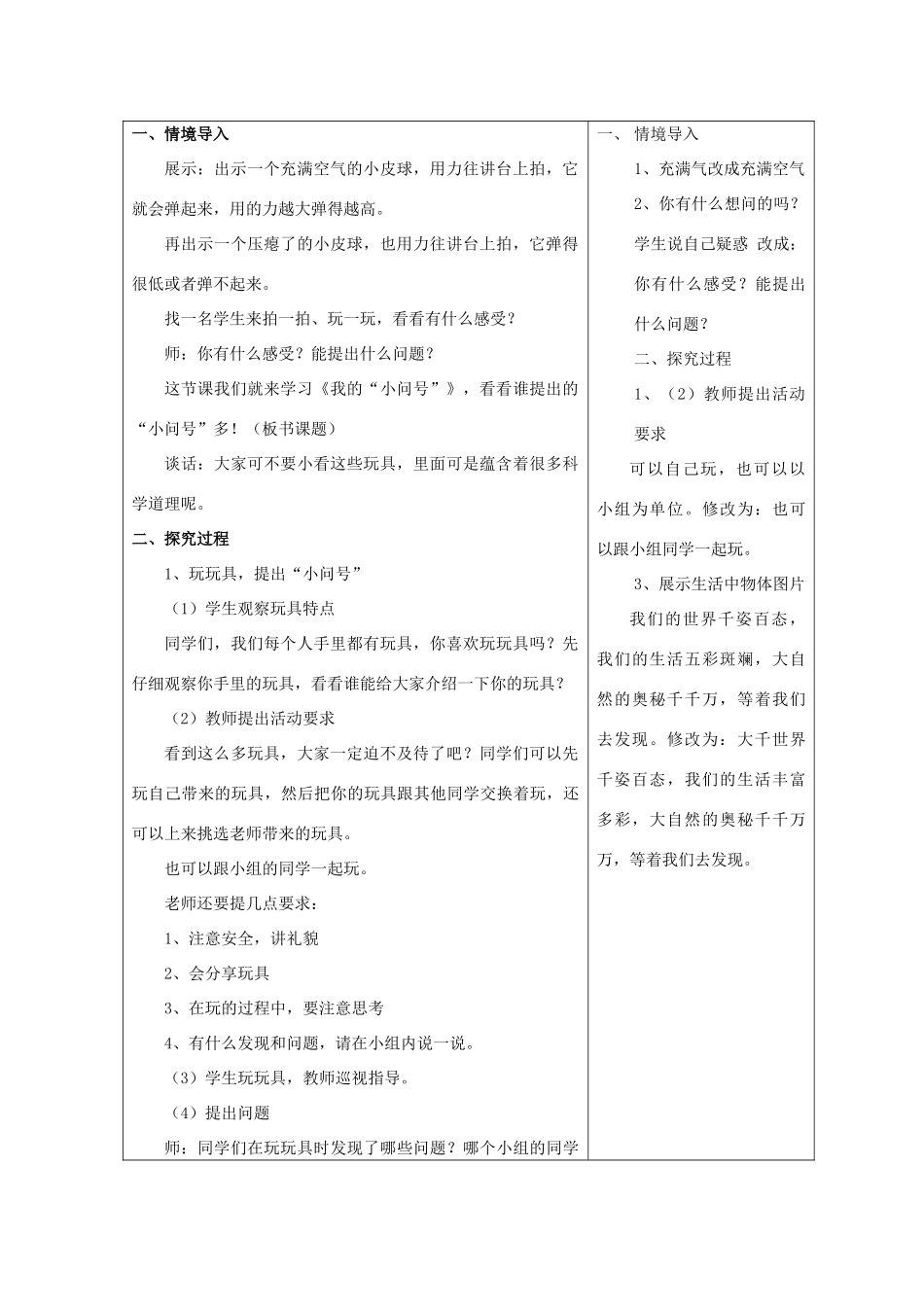 秋一年级科学上册 第2课 我的“小问号”教案1 青岛版六三制-青岛版小学一年级上册自然科学教案_第2页