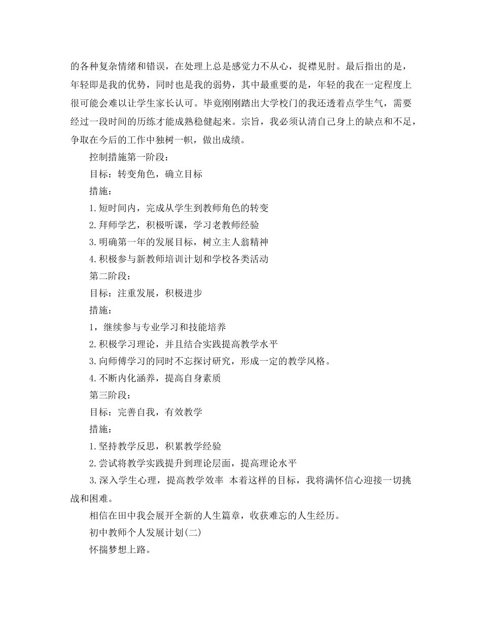初中教师个人发展计划 _第3页