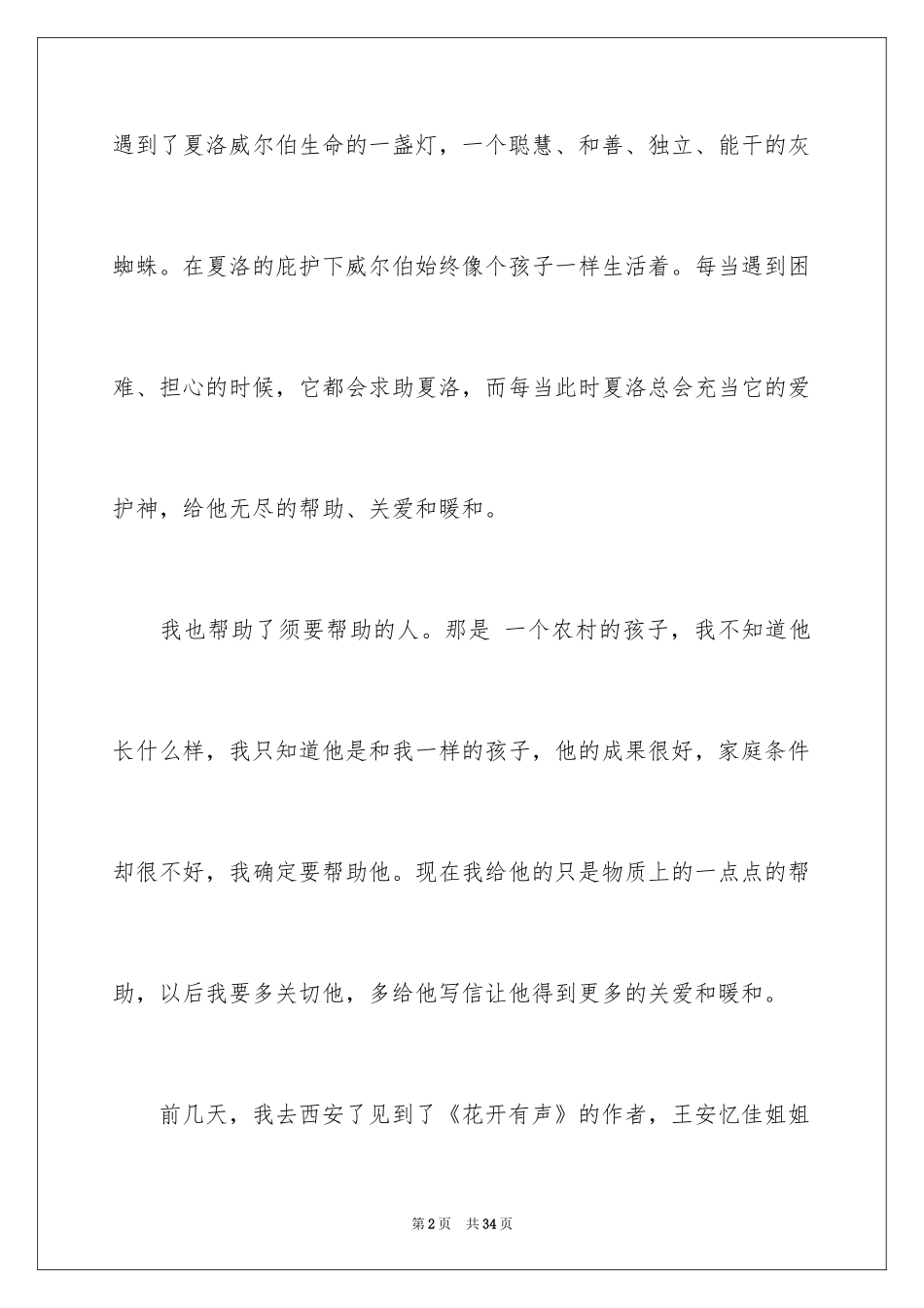 2024《夏洛的网》读后感400字_1_第2页