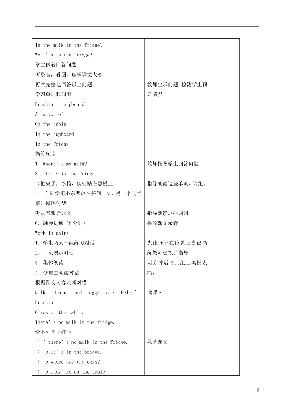 四年级英语下册 Unit 9(7)教案 苏教牛津版_第2页