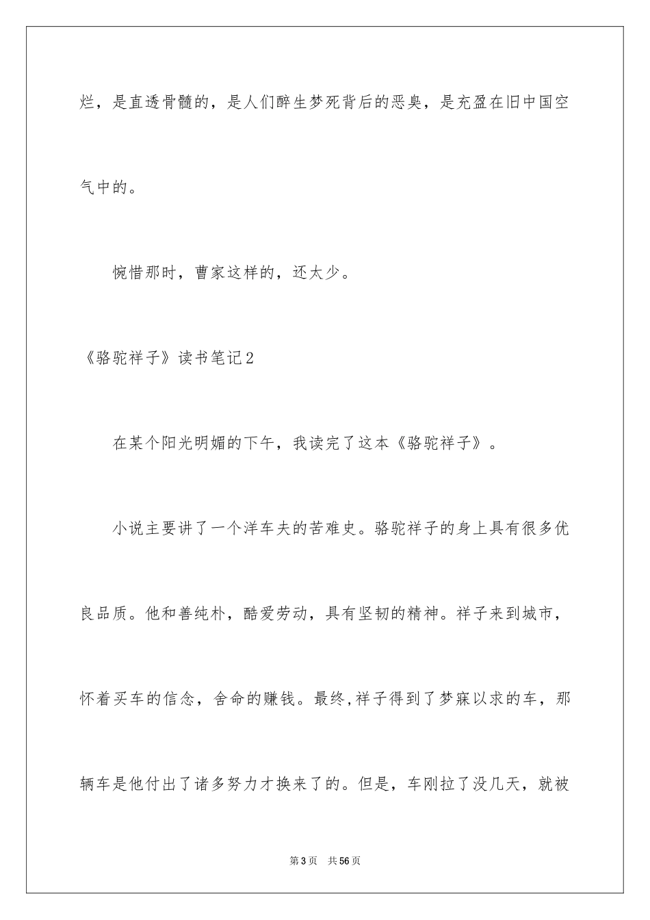 2024《骆驼祥子》读书笔记_5_第3页