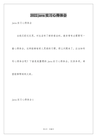 2024java实习心得体会_1