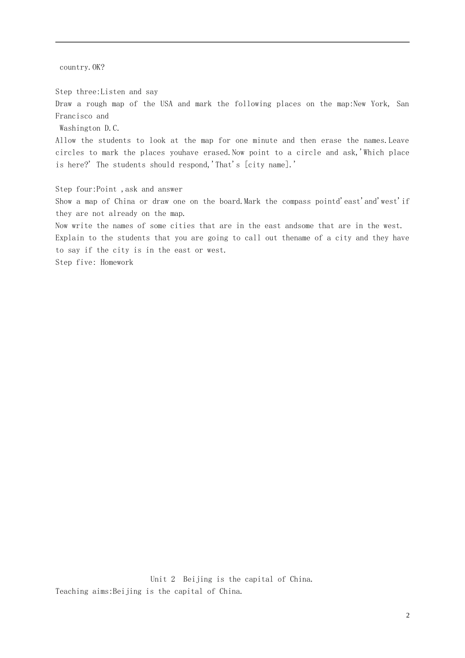 四年级英语下册 Module7教案 外研版_第2页