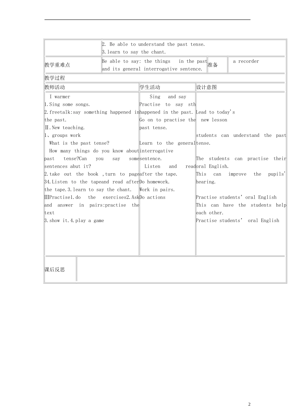 四年级英语下册 Module 7 Unit2教案 （新版）外研版_第2页