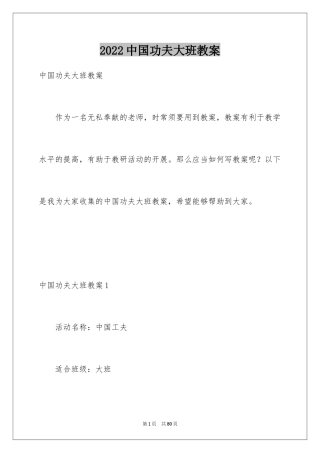2024中国功夫大班教案_2