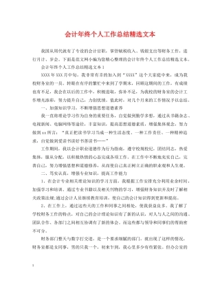 会计年终个人工作总结精选文本 