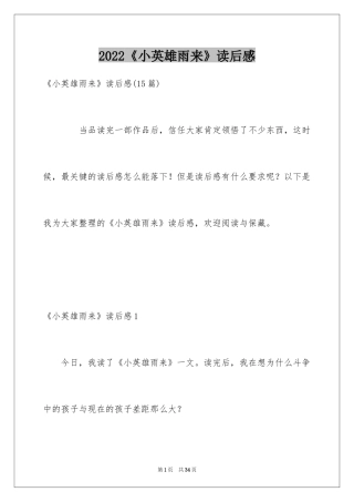 2024《小英雄雨来》读后感_17