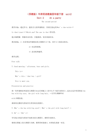 四年级英语下册 4B unit2(2)教案 苏教牛津版