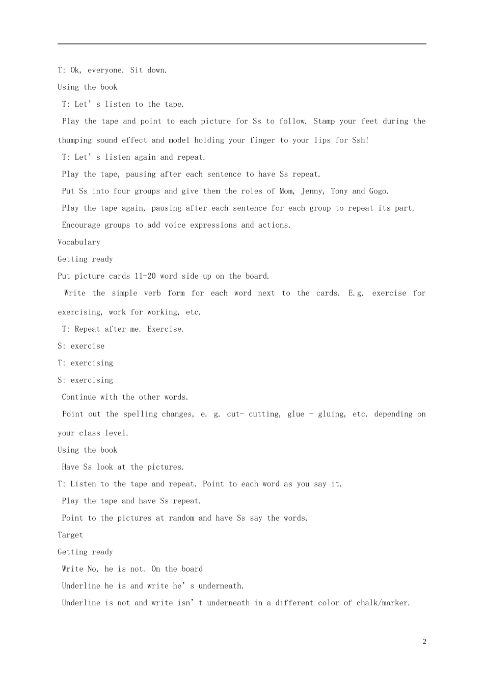 四年级英语下册 4B unit2(1)教案 广东版开心_第2页