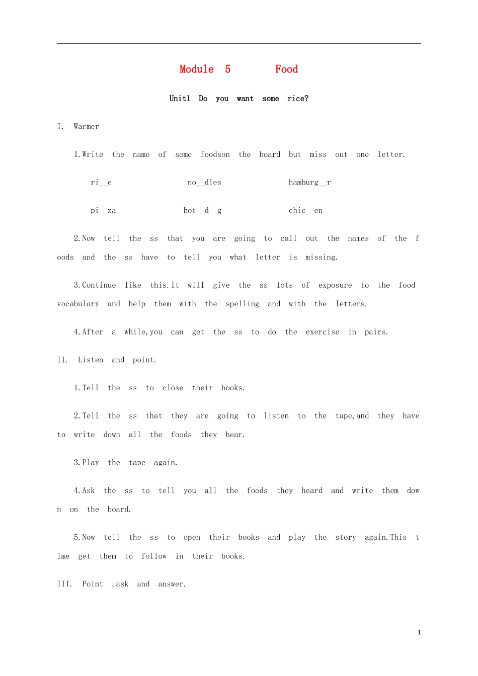 四年级英语上册Module5Unit1教案 外研版_第1页