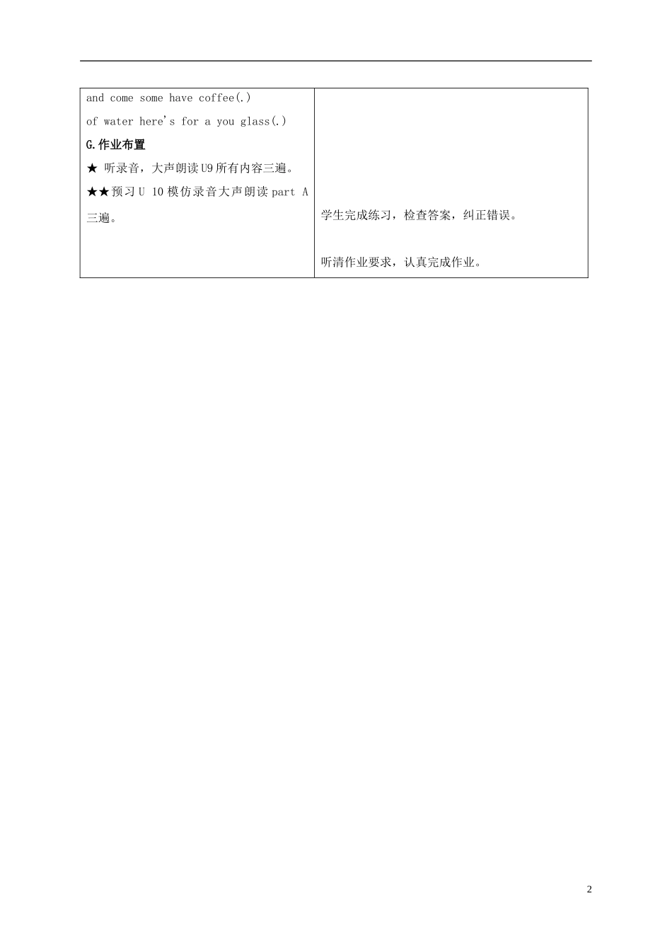 四年级英语上册 Unit9 period4教案 苏教牛津版_第2页