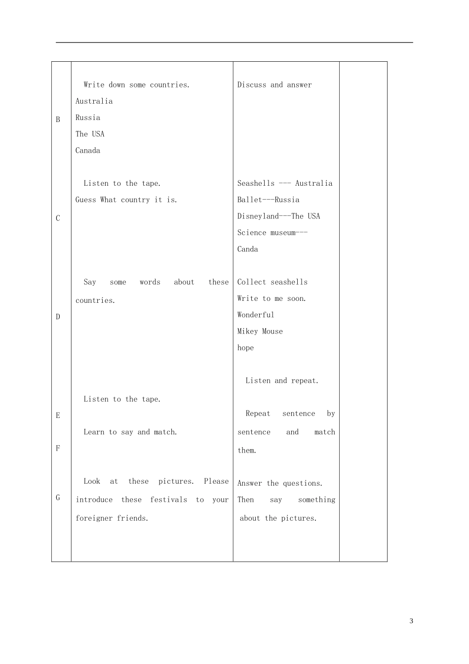 四年级英语上册 unit4 Lesson21-22教案 人教新起点_第3页