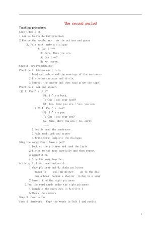 四年级英语上册 unit3(5)教案 广东版开心