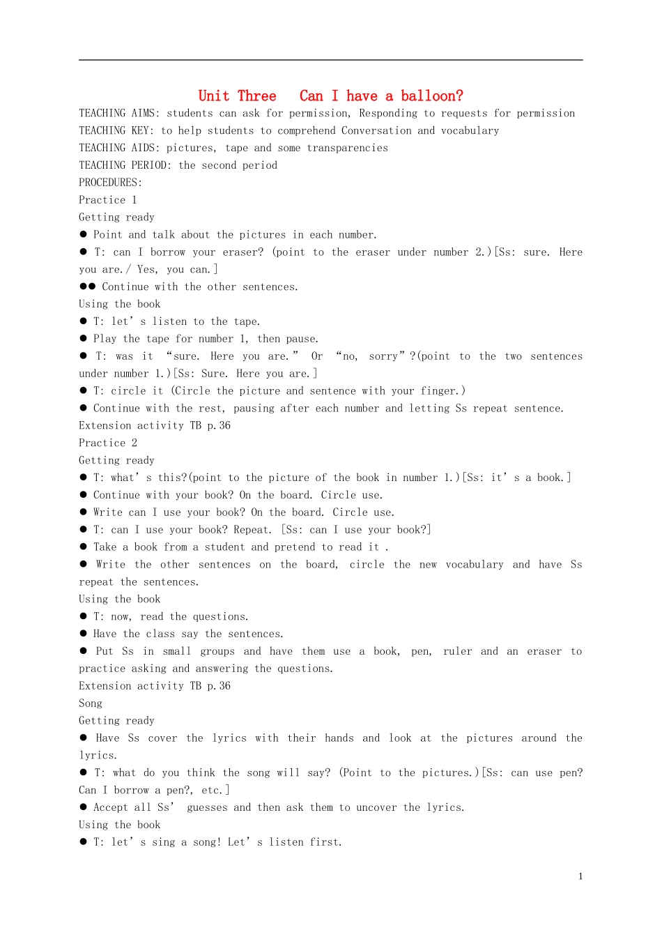 四年级英语上册 Unit3(2)教案 广东版开心_第1页