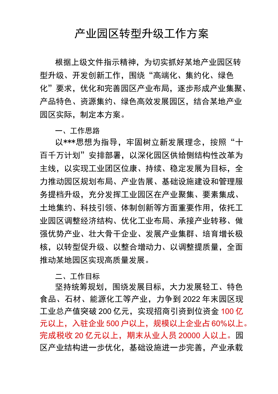 产业园区转型升级方案_第1页