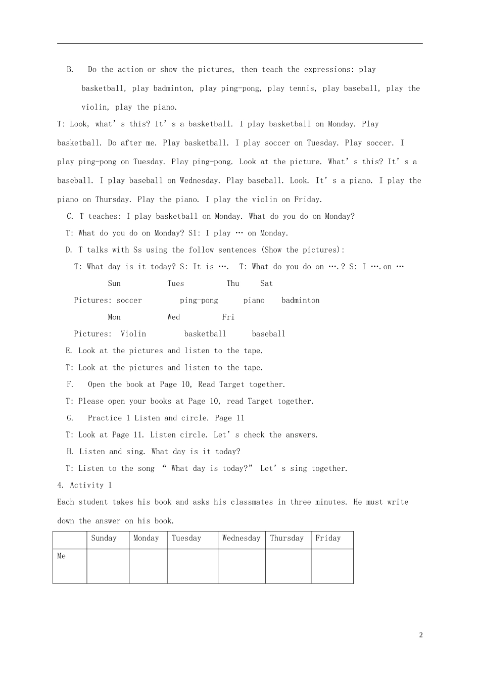四年级英语上册 unit2(4)教案 广东版开心_第2页