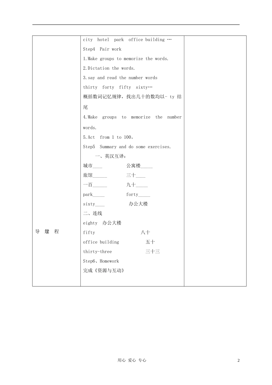 四年级英语上册 Unit1 Lesson5Let’s Go to the City教案3 冀教版_第2页