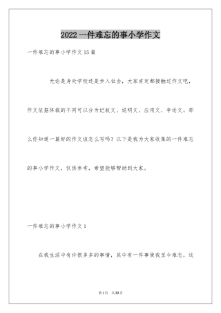 2024一件难忘的事小学作文_3