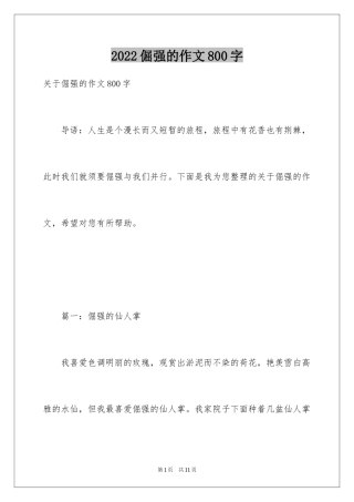 2024倔强的作文800字