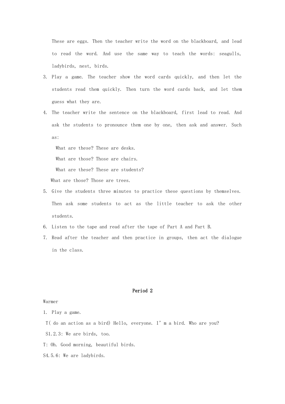 四年级英语上册 Unit 4 Those are eggs教案2 湘少版-湘少版小学四年级上册英语教案_第2页