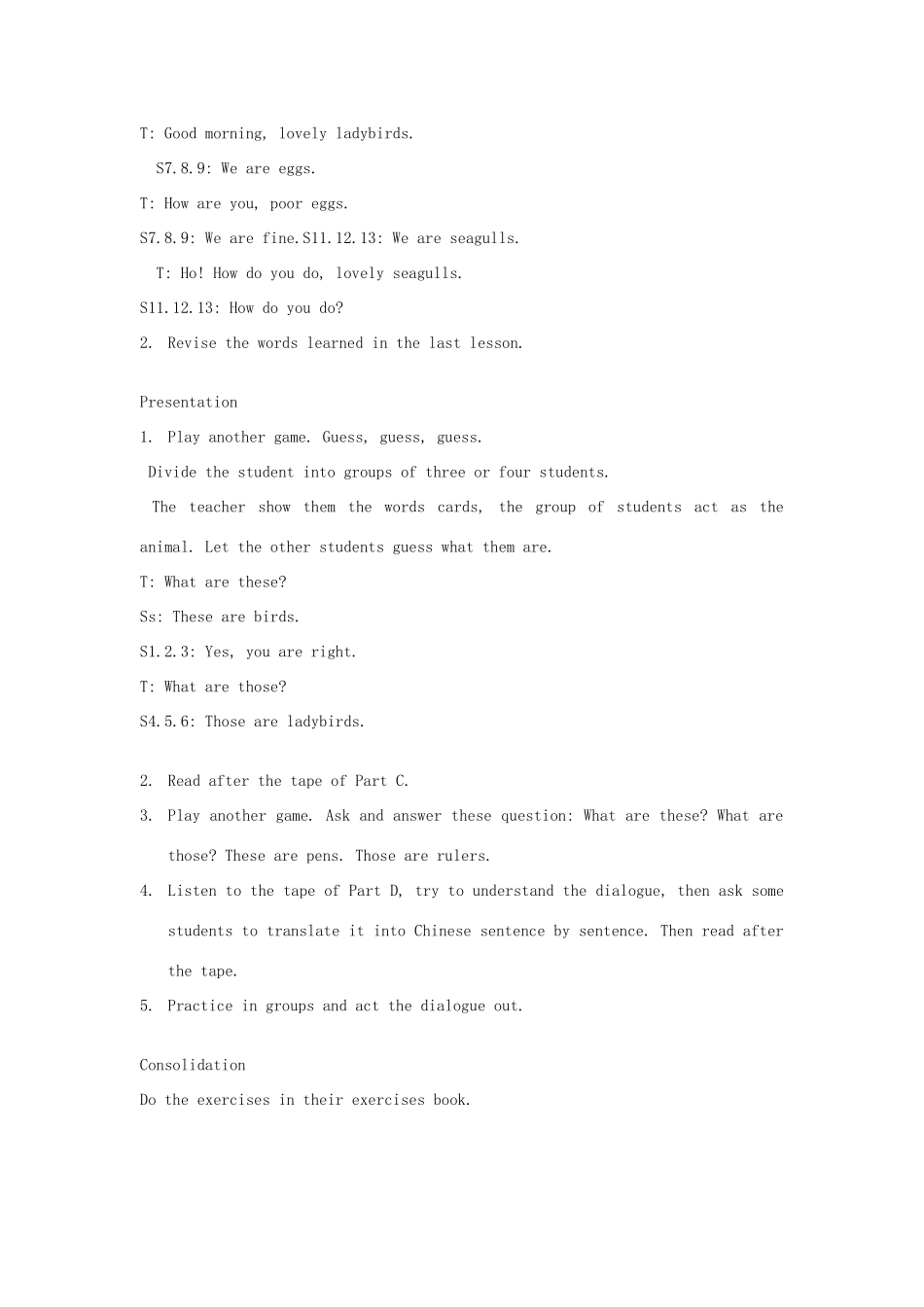 四年级英语上册 Unit 4 Those are eggs教案2 湘少版-湘少版小学四年级上册英语教案_第3页